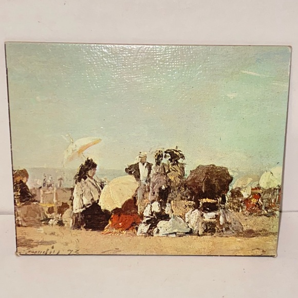 Eugene Boudin La Plage De Trouville Royale Academie Miniature Art Print - Picture 1 of 8